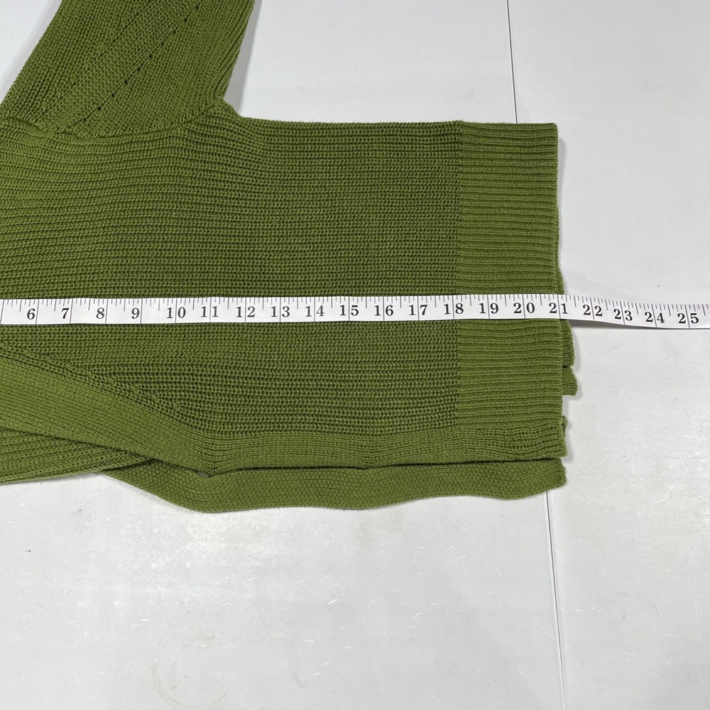 Womens Granola Fisherman 90s Grunge Olive Green Cotton Cardigan Sweater Medium - Picture 5 of 7